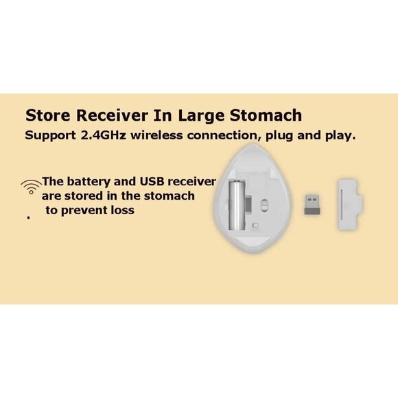 ✨Mouse Pink Wireless Cute Hamster Shape Less Portable Mobile Optical Laptop - Picture 8 of 8